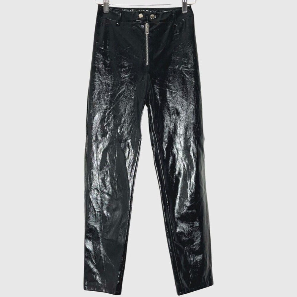 I.AM.GIA Womens Pants XS Black Slater Faux Leather High Rise Stretch Vegan Vinyl